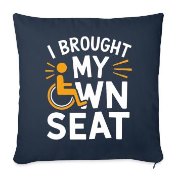 Fauteuil roulant Fauteuil roulant Handicapé Humour - Housse de coussin décorative 45 x 45 cm - bleu marine - Devant