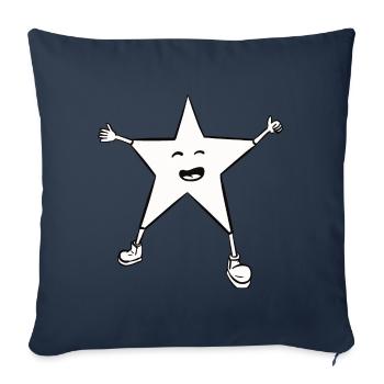 Weihnachtsstern, niedlich mit einem Lächeln - Sofakissenbezug 45 x 45 cm - Navy - Vorne
