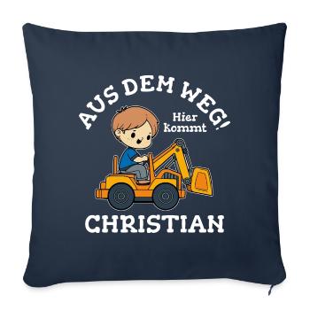 Christian Vorname Bagger - Sofakissenbezug 45 x 45 cm - Navy - Vorne
