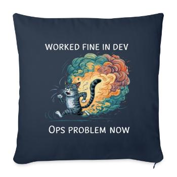 DevOps - Housse de coussin décorative 45 x 45 cm - bleu marine - Devant