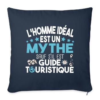 Guide touristique touriste cadeau métier humour - Housse de coussin décorative 45 x 45 cm - bleu marine - Devant