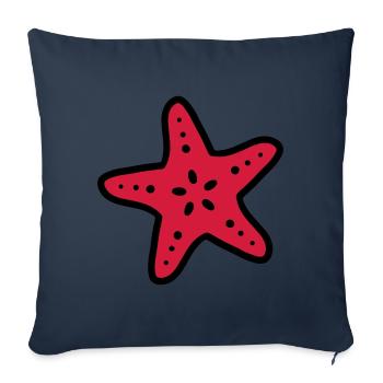 étoiles de mer starfish plongée mer Diving ocean - Housse de coussin décorative 45 x 45 cm - bleu marine - Devant