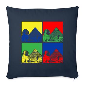 Sphinx Pyramides Egypte - Housse de coussin décorative 45 x 45 cm - bleu marine - Devant