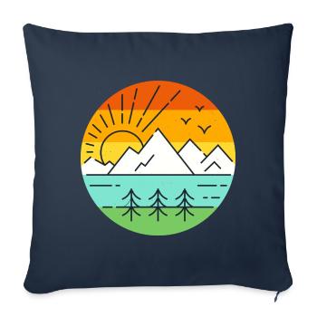 Paysage Nature - Housse de coussin décorative 45 x 45 cm - bleu marine - Devant
