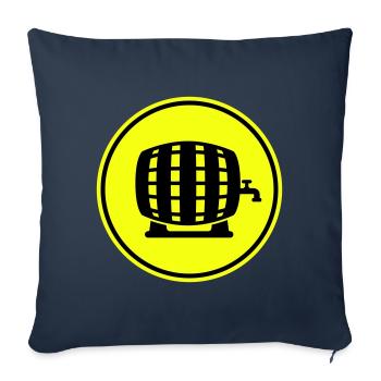 Baril de bière - Housse de coussin décorative 45 x 45 cm - bleu marine - Devant
