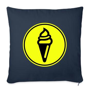 Icône d’icône de glace - Housse de coussin décorative 45 x 45 cm - bleu marine - Devant