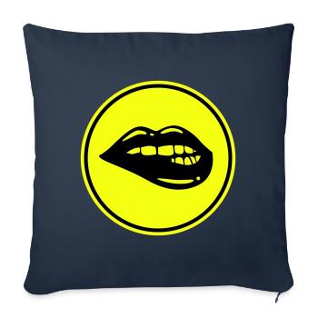 Lip symbol - Sofa pillowcase 17,3'' x 17,3'' (45 x 45 cm) - navy - Front
