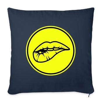 Lips - Sofa pillowcase 17,3'' x 17,3'' (45 x 45 cm) - navy - Front