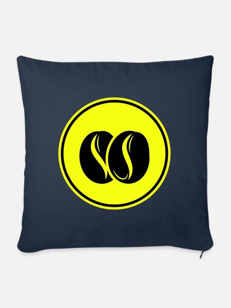 Kaffeebohne Symbol - Sofakissenbezug 45 x 45 cm - Navy