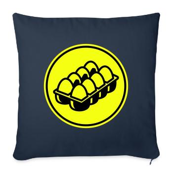 Symbole des œufs - Housse de coussin décorative 45 x 45 cm - bleu marine - Devant