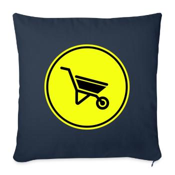 Symbole de brouette - Housse de coussin décorative 45 x 45 cm - bleu marine - Devant