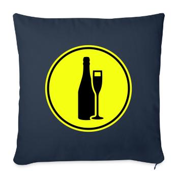 Symbole du vin rouge - Housse de coussin décorative 45 x 45 cm - bleu marine - Devant
