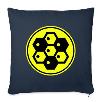 Symbole de l’apiculteur - Housse de coussin décorative 45 x 45 cm - bleu marine - Devant