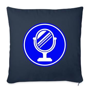 Silhouette de l’icône miroir - Housse de coussin décorative 45 x 45 cm - bleu marine - Devant