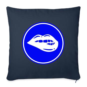 Symbole de lèvre - Housse de coussin décorative 45 x 45 cm - bleu marine - Devant