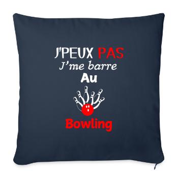 Bowling fan – I go bowling - Sofa pillowcase 17,3'' x 17,3'' (45 x 45 cm) - navy - Front