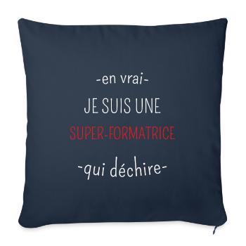 Super Formatrice Qui Déchire - Housse de coussin décorative 45 x 45 cm - bleu marine - Devant