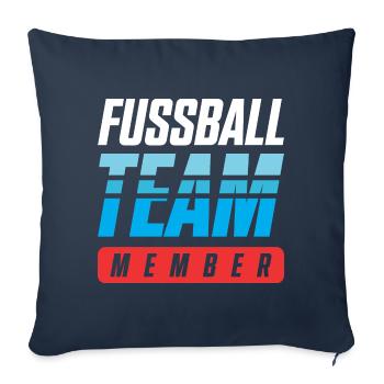 Équipe de football - Housse de coussin décorative 45 x 45 cm - bleu marine - Devant
