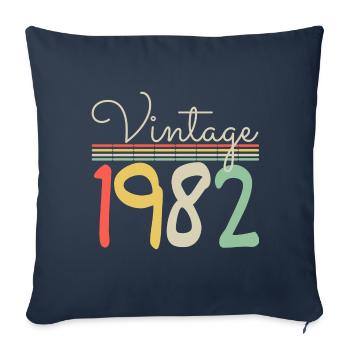 vintage 1982 - Sofa pillowcase 17,3'' x 17,3'' (45 x 45 cm) - navy - Front