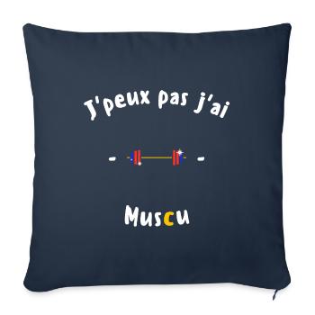 J peux pas j ai Muscu - Housse de coussin décorative 45 x 45 cm - bleu marine - Devant