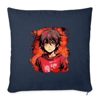 Anime Boy - Sofa pillowcase 17,3'' x 17,3'' (45 x 45 cm) - navy - Front