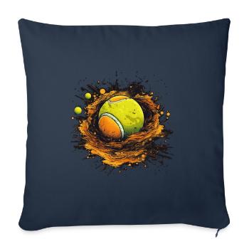 Balle de tennis - Housse de coussin décorative 45 x 45 cm - bleu marine - Devant