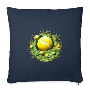 Balle de tennis - Housse de coussin décorative 45 x 45 cm - bleu marine - Devant