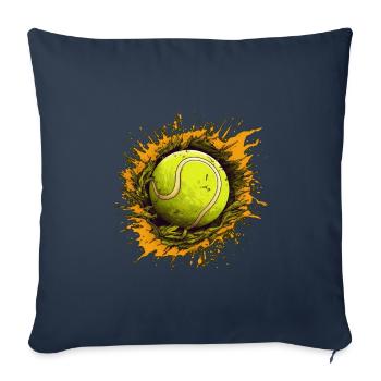 Balle de tennis - Housse de coussin décorative 45 x 45 cm - bleu marine - Devant