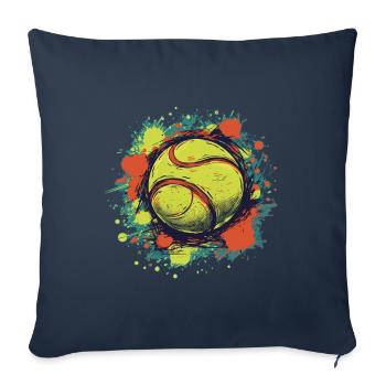 Balle de tennis - Housse de coussin décorative 45 x 45 cm - bleu marine - Devant