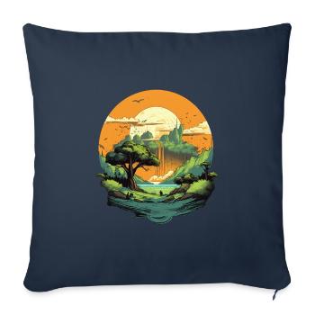 Landschaft - Sofakissenbezug 45 x 45 cm - Navy - Vorne