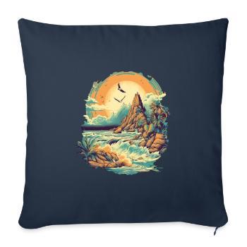 Beach - Sofa pillowcase 17,3'' x 17,3'' (45 x 45 cm) - navy - Front