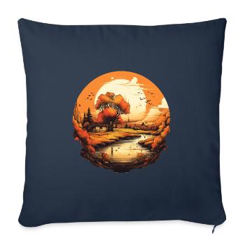 Autumnal landscape - Sofa pillowcase 17,3'' x 17,3'' (45 x 45 cm) - navy - Front