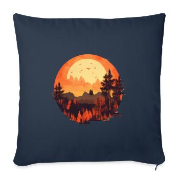 Autumnal landscape - Sofa pillowcase 17,3'' x 17,3'' (45 x 45 cm) - navy - Front