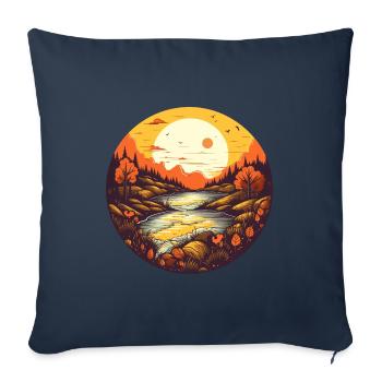 Autumnal landscape - Sofa pillowcase 17,3'' x 17,3'' (45 x 45 cm) - navy - Front
