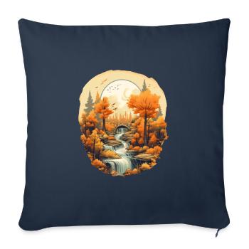Autumnal landscape - Sofa pillowcase 17,3'' x 17,3'' (45 x 45 cm) - navy - Front
