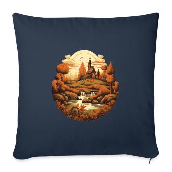 Autumnal landscape - Sofa pillowcase 17,3'' x 17,3'' (45 x 45 cm) - navy - Front