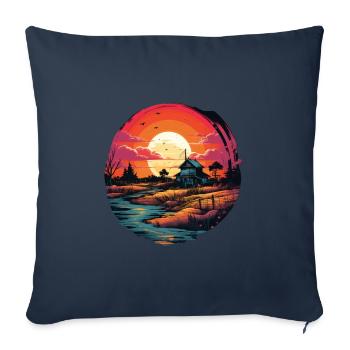 Landschaft - Sofakissenbezug 45 x 45 cm - Navy - Vorne