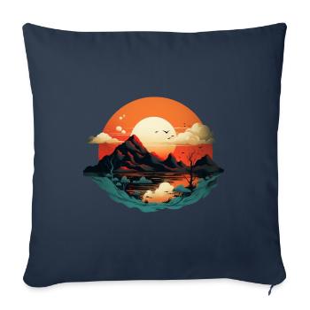 Paysage - Housse de coussin décorative 45 x 45 cm - bleu marine - Devant