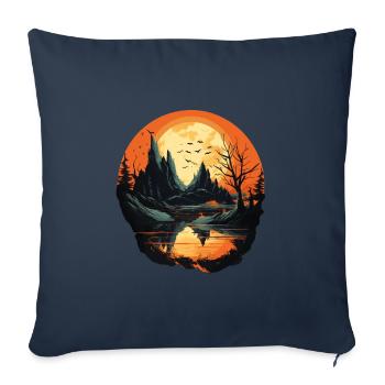 Paysage - Housse de coussin décorative 45 x 45 cm - bleu marine - Devant
