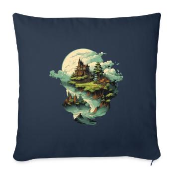 Paysage - Housse de coussin décorative 45 x 45 cm - bleu marine - Devant