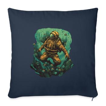 Plongeur - Housse de coussin décorative 45 x 45 cm - bleu marine - Devant