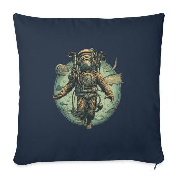 Plongeur - Housse de coussin décorative 45 x 45 cm - bleu marine - Devant
