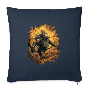 Plongeur - Housse de coussin décorative 45 x 45 cm - bleu marine - Devant