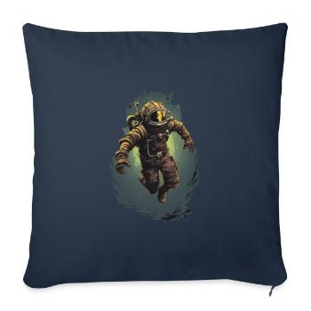Plongeur - Housse de coussin décorative 45 x 45 cm - bleu marine - Devant