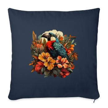 Tropical - Housse de coussin décorative 45 x 45 cm - bleu marine - Devant