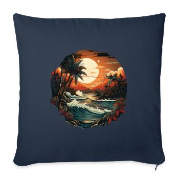 Tropical - Housse de coussin décorative 45 x 45 cm - bleu marine - Devant