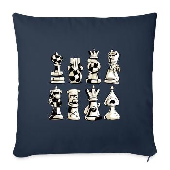 Pièces d échecs n°4 - Housse de coussin décorative 45 x 45 cm - bleu marine - Devant