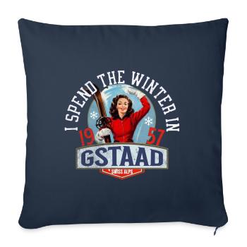 I spend the winter in Gstaad - Housse de coussin décorative 45 x 45 cm - bleu marine - Devant