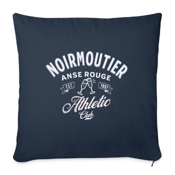 Noirmoutier Anse rouge Athletic club - Housse de coussin décorative 45 x 45 cm - bleu marine - Devant