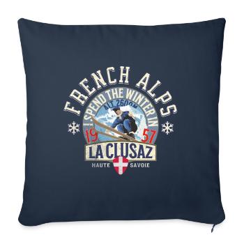 I spend the winter in La Clusaz - Sofa pillowcase 17,3'' x 17,3'' (45 x 45 cm) - navy - Front